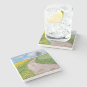 Dessous-de-verre En Pierre Route de terre et arbre (Côté)