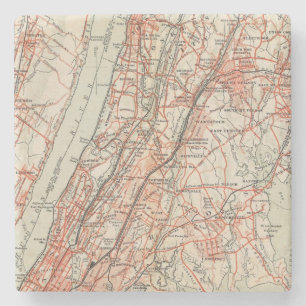 Dessous-de-verre En Pierre Routes de bicyclette à New York et Connecticut 3