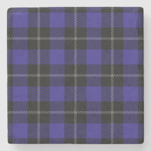 Dessous-de-verre En Pierre Royal Blue Black Plaid