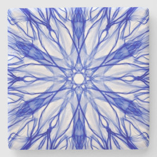 Dessous-de-verre En Pierre Royal et Mid Blue Fractal