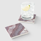 Dessous-de-verre En Pierre Ruban d'encre d'alcool violet (Côté)