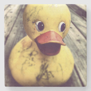 Dessous-de-verre En Pierre Rubber Jaune Ducky Couvert en Dirt!
