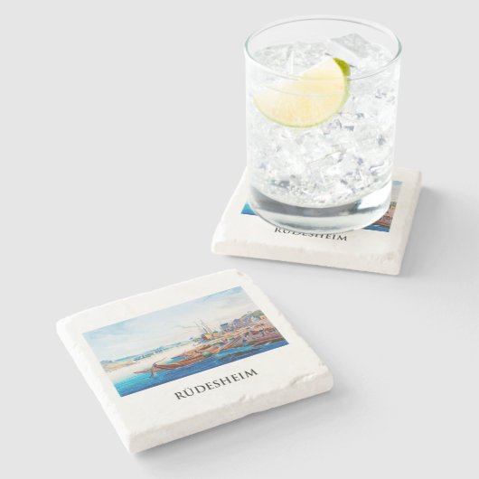 Dessous-de-verre En Pierre Rüdesheim, Allemagne 01B (Côté)