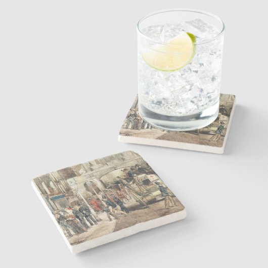 Dessous-de-verre En Pierre Rue de Londres, 1869 (Côté)