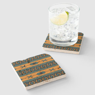 Dessous-de-verre En Pierre Russe Tribal Aztec Motif Travertine