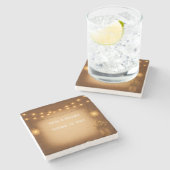 Dessous-de-verre En Pierre Rustique Mason Jar & String mariage (Côté)