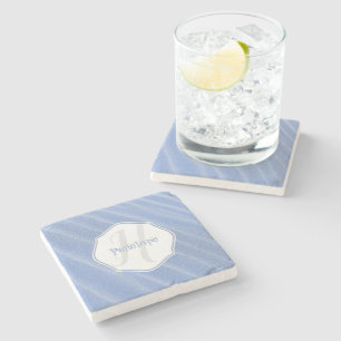 Dessous-de-verre En Pierre Sable Bleu Ripples Dessous de verre personnalisé