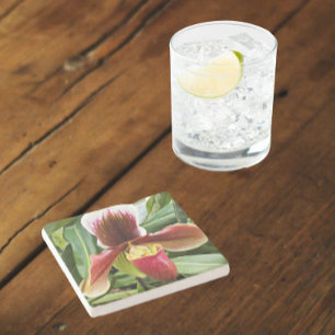 Dessous-de-verre En Pierre Sabot de Lady Orchidée Florale