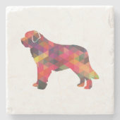 Dessous-de-verre En Pierre Saint Bernard Geo Silhouette Multi (Devant)