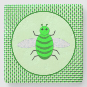 Dessous-de-verre En Pierre Saint Patricks Day Bee et Shamrocks