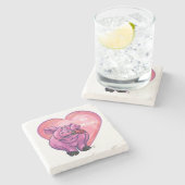 Dessous-de-verre En Pierre Saint Valentin au cochon (Côté)