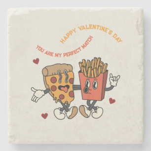 Dessous-de-verre En Pierre Saint-Valentin "Match de pizza et de pommes de ter