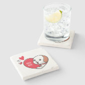 Dessous-de-verre En Pierre Saint Valentin, Mlle vous (Côté)