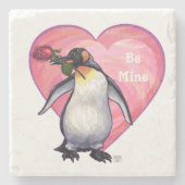 Dessous-de-verre En Pierre Saint-Valentin Penguin (Devant)