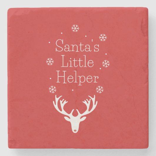 Dessous-de-verre En Pierre Saison de vacances, Joyeux Noël, Père Noël Helper (Devant)