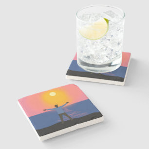 Dessous-de-verre En Pierre Salutation au soleil