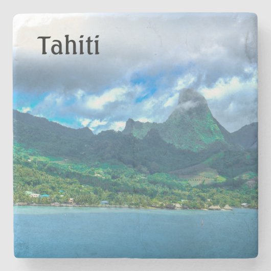 Dessous-de-verre En Pierre Salutation de Tahiti (Devant)