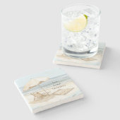 Dessous-de-verre En Pierre Sand Beach Serenity Umbrella (Côté)