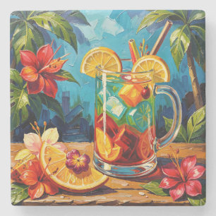 Dessous-de-verre En Pierre Sangria aux Fruits Tropicaux de Citron