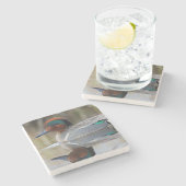 Dessous-de-verre En Pierre Sarcelle à ailes vertes (Côté)