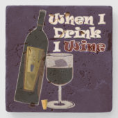 Dessous-de-verre En Pierre Satire du vin (Devant)