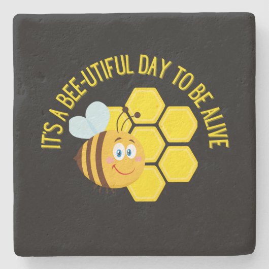 Dessous-de-verre En Pierre Save the Bees BEE Slogan Quotes Awareness Toxits (Devant)