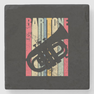 Dessous-de-verre En Pierre Saxophone baryton Corne Fanfare Fanfare Majeur Mat