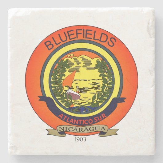 Dessous-de-verre En Pierre Sceau de Bluefields, Nicaragua (Devant)