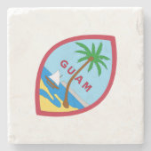 Dessous-de-verre En Pierre Sceau de Guam (Devant)