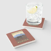 Dessous-de-verre En Pierre Scène de caribou - Ketchikan, Alaska (Côté)