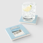 Dessous-de-verre En Pierre Scène Sledding de chien - Cordova, Alaska (Côté)