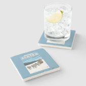 Dessous-de-verre En Pierre Scène Sledding de chien - Katmai, Alaska (Côté)