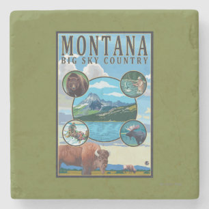 Dessous-de-verre En Pierre Scènes d'état du Montana