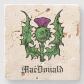 Dessous-de-verre En Pierre Scottish Thistle Nom personnalisé (Devant)