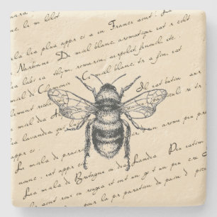 Dessous-de-verre En Pierre Script d'abeilles français