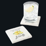 Dessous-de-verre En Pierre Script de brosse moderne Aquarelle Lemons Limoncel<br><div class="desc">Script De Brosse Moderne Aquarelle Citrons Quand La Vie Vous Donne Citrons Faire Limoncello Pierre Dessous de verre</div>