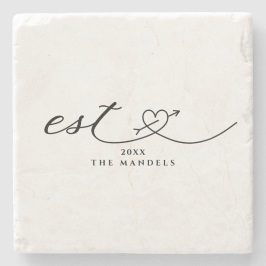 Dessous-de-verre En Pierre Script de calligraphie moderne personnalisé (Devant)