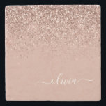 Dessous-de-verre En Pierre Script de Parties scintillant noir rose or Rose Mo<br><div class="desc">Rose Gold - Blush Pink Sparkle Parties scintillant Script Monogramme Nom Pierre Carrelage. Cela rend la remise de diplômes parfaite,  doux 16 ans,  mariage,  douche nuptiale,  anniversaire,  baby shower ou cadeau de fête de bachelorette pour quelqu'un qui aime le luxe glam et les styles chic.</div>