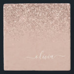 Dessous-de-verre En Pierre Script de Parties scintillant noir rose or Rose Mo<br><div class="desc">Rose Gold - Blush Pink Sparkle Parties scintillant Script Monogramme Nom Pierre Carrelage. Cela rend la remise de diplômes parfaite,  doux 16 ans,  mariage,  douche nuptiale,  anniversaire,  baby shower ou cadeau de fête de bachelorette pour quelqu'un qui aime le luxe glam et les styles chic.</div>