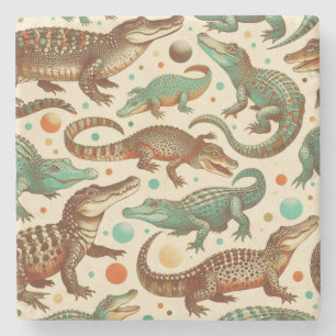 Dessous-de-verre En Pierre Seamlees d'alligator vintages
