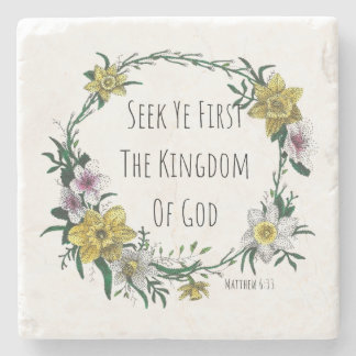Dessous-de-verre En Pierre Seek Ye First the Kingdom Stone Coaster