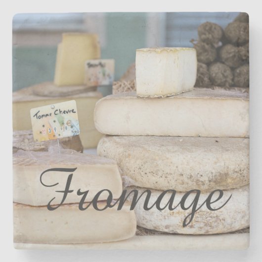 Dessous-de-verre En Pierre Sélection de Fromage Rustique Français (Devant)