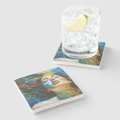 Dessous-de-verre En Pierre "Selene" - Femmes dans l'eau (Côté)