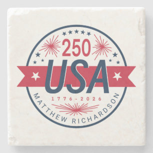 Dessous-de-verre En Pierre Semiquincentenaire des États-Unis 250e anniversair
