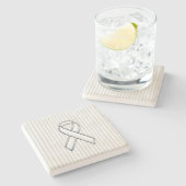 Dessous-de-verre En Pierre Sensibilisation au ruban blanc sur les bandes vert (Côté)