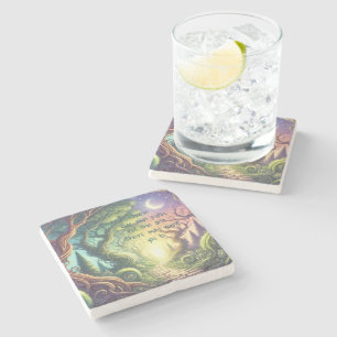 Dessous-de-verre En Pierre Sentier de l'arbre tordu & Citation