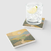 Dessous-de-verre En Pierre Sentier de l'Horizon Doré (Côté)