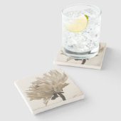 Dessous-de-verre En Pierre sépia dahlia (Côté)