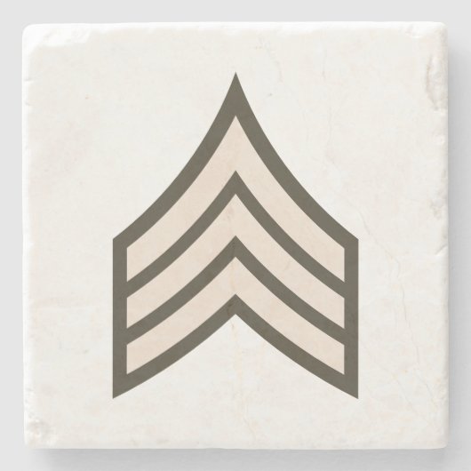 Dessous-de-verre En Pierre Sergent d'armée (Devant)