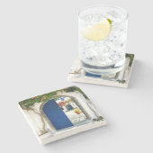 Dessous-de-verre En Pierre Série bleue 1 de porte de la Grèce (Côté)